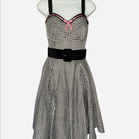 Deadly Dames Pin Up Dress Micheline Pitt Courtesan Swing Gingham S - Picture 3 of 13